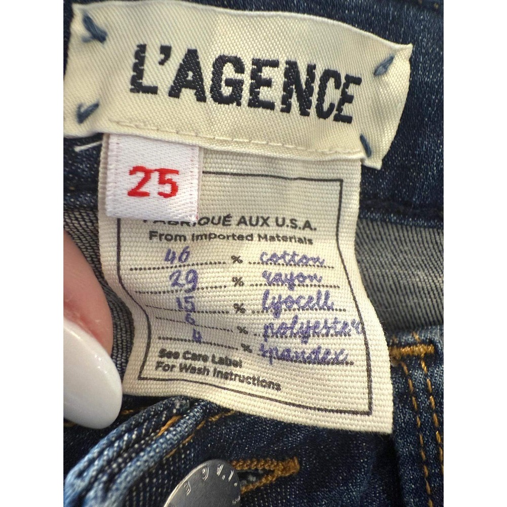L'AGENCE Margot High Rise Skinny Jeans Size 25 Prime Blue Vintage Stretch Denim - Picture 2 of 6